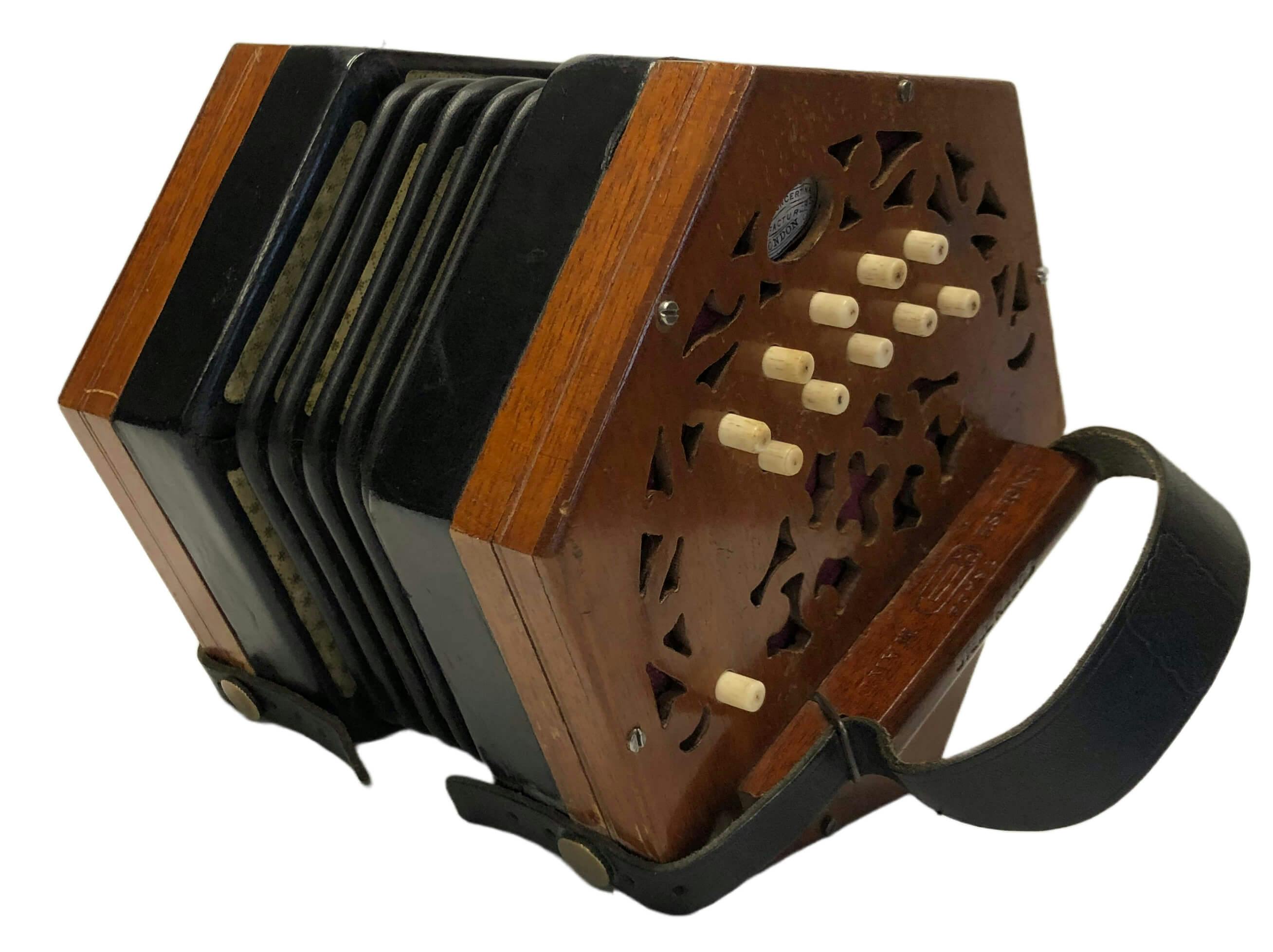 Lachenal C/G 20 Button Anglo Concertina With Hard Case and Extra Wooden